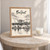 Titanic Belfast slipways facade full-bleed print styled in Oak frame / bedside table; frame and props not included