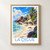 Anse Source d'Argent granite boulders bordered print styled in Front oak frame - corrected opening; frame and props not included