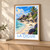 Anse Source d'Argent granite boulders bordered print styled in Light oak-console; frame and props not included