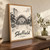 Sheffield Winter Garden exterior full-bleed print styled in Original angled oak-console; frame and props not included