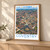 Coventry city view bordered print styled in Light oak-console; frame and props not included
