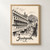 Jūnāgadh city view full-bleed print styled in Front oak frame - corrected opening; frame and props not included