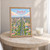 Shymkent city view full-bleed print styled in Oak frame / bedside table; frame and props not included