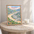Panzhihua city view full-bleed print styled in Oak frame / bedside table; frame and props not included