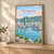Kitakyushu city view full-bleed print styled in Light oak-console; frame and props not included