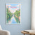 Wuzhong city view full-bleed print styled in White frame / blue sitting room; frame and props not included