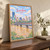 Lanzhou city view full-bleed print styled in Original angled oak-console; frame and props not included