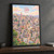 Ibb city view full-bleed print styled in Black frame / charcoal wall; frame and props not included