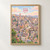 Ibb city view full-bleed print styled in Front oak frame - corrected opening; frame and props not included