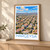 Hargeysa city view bordered print styled in Light oak-console; frame and props not included