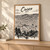 Cusco city view full-bleed print styled in Light oak-console; frame and props not included