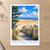 Wells-next-the-Sea beach huts bordered print styled in Unframed sheet - corrected A-series; frame and props not included