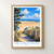 Wells-next-the-Sea beach huts bordered print styled in Front oak frame - corrected opening; frame and props not included