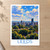Leeds city view bordered print styled in Unframed sheet - corrected A-series; frame and props not included