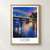 Győr city view bordered print styled in Front oak frame - corrected opening; frame and props not included