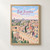 East Jerusalem city view full-bleed print styled in Front oak frame - corrected opening; frame and props not included