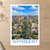 Shymkent city view bordered print styled in Unframed sheet - corrected A-series; frame and props not included