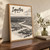 Iquitos city view full-bleed print styled in Original angled oak-console; frame and props not included