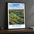 Kursk city view bordered print styled in Black frame / charcoal wall; frame and props not included