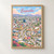 Ensenada city view full-bleed print styled in Front oak frame - corrected opening; frame and props not included