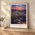 Manizales city view bordered print styled in Light oak-console; frame and props not included