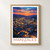 Manizales city view bordered print styled in Front oak frame - corrected opening; frame and props not included