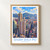 Sham Shui Po city view bordered print styled in Front oak frame - corrected opening; frame and props not included