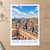 East Jerusalem city view bordered print styled in Unframed sheet - corrected A-series; frame and props not included
