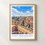 East Jerusalem city view bordered print styled in Front oak frame - corrected opening; frame and props not included