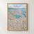 Oakland city view full-bleed print styled in Front oak frame - corrected opening; frame and props not included