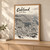 Oakland city view full-bleed print styled in Light oak-console; frame and props not included
