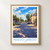 Nuevo Laredo city view bordered print styled in Front oak frame - corrected opening; frame and props not included
