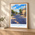 Nuevo Laredo city view bordered print styled in Light oak-console; frame and props not included