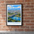 Toyohashi city view bordered print styled in Black frame / exposed brick; frame and props not included