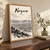 Nagano city view full-bleed print styled in Original angled oak-console; frame and props not included