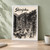 Shinjuku city view full-bleed print styled in White frame / sage wall; frame and props not included