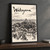 Wakayama city view full-bleed print styled in Black frame / charcoal wall; frame and props not included