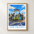 San Pedro city view bordered print styled in Front oak frame - corrected opening; frame and props not included