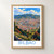 Bilbao city view bordered print styled in Front oak frame - corrected opening; frame and props not included