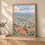 Sanandaj city view full-bleed print styled in Light oak-console; frame and props not included