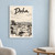 Doha city view full-bleed print styled in White frame / blue sitting room; frame and props not included