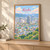 Kochi city view full-bleed print styled in Light oak-console; frame and props not included