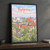 Bydgoszcz city view full-bleed print styled in Black frame / charcoal wall; frame and props not included