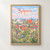 Bydgoszcz city view full-bleed print styled in Front oak frame - corrected opening; frame and props not included