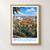 Bydgoszcz city view bordered print styled in Front oak frame - corrected opening; frame and props not included