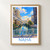 Naha city view bordered print styled in Front oak frame - corrected opening; frame and props not included