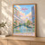 Naha city view full-bleed print styled in Light oak-console; frame and props not included