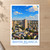 Bahía Blanca city view bordered print styled in Unframed sheet - corrected A-series; frame and props not included