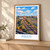 Århus city view bordered print styled in Light oak-console; frame and props not included