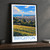 Brighton city view bordered print styled in Black frame / charcoal wall; frame and props not included